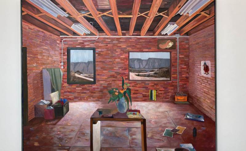 Đurđa Sivački, Mountain view - longing , Pogled na planine - čežnja, 2021-2022, ulje na platnu, 180x200 cm,..JPG