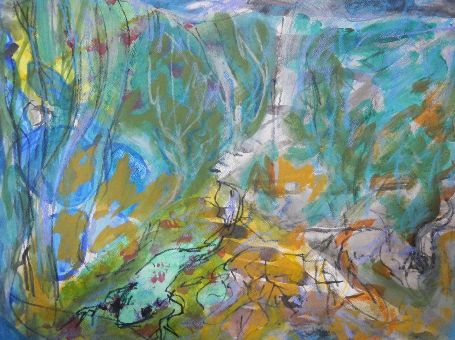 Благовештенска шума, комбинована техника на акварел папиру, 50x70 цм, 2024..JPG