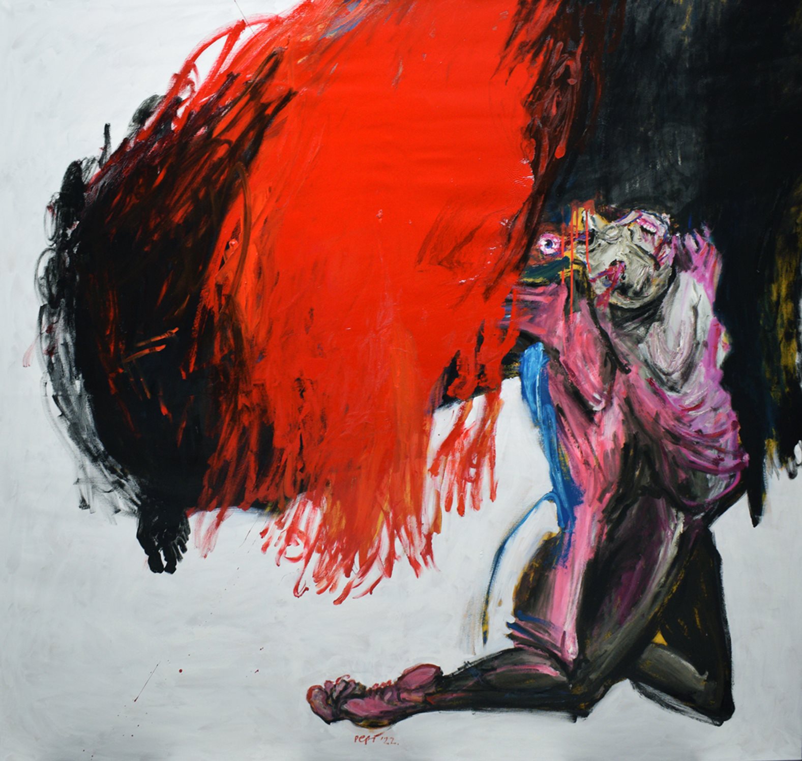 Непознатом човеку_200x200цм_уље на платну_2022.година