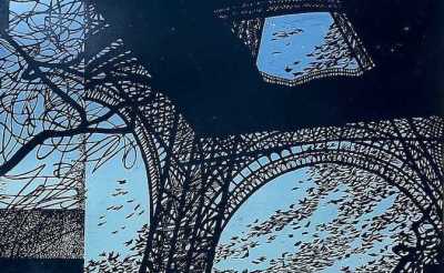 Ајфелов торањ, линорез у боји