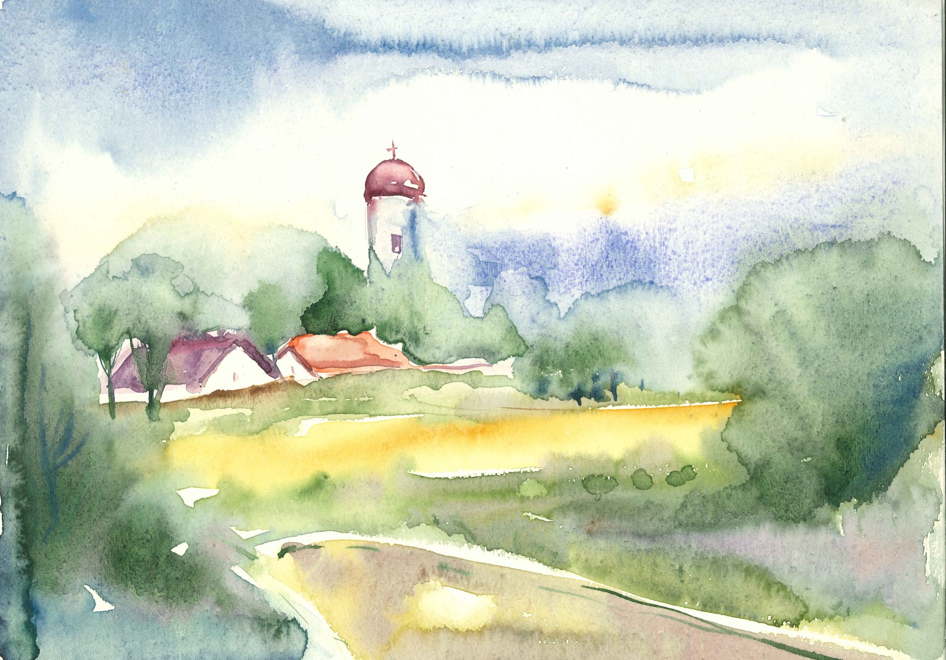 Seoski pejzaž sa crkvom_32x23.jpg