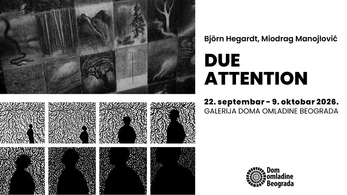 Izložba DUE ATTENTION Miodraga Manojlovića i Bjorna Hegarta Galerija DOB